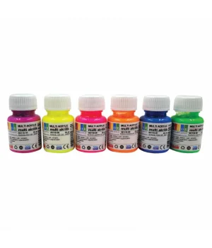 Südor Mona Lisa Multi Akrilik Boya Seti 6 Fosforlu Renk x 40 ml. Şişe
