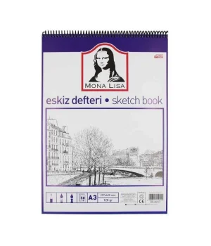 Südor Mona Lisa Telli Eskiz Çizim Defteri (Sketch Book) A3 120 gr. 50 yp.