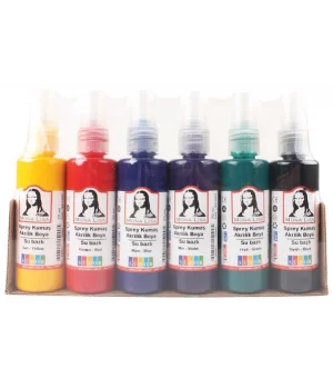 Südor Sprey Kumaş-Akrilik Boya Seti 6 Renk x 70 ml.