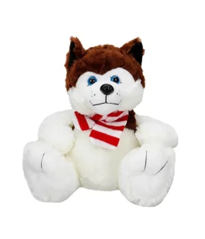 Sunman Oturan Husky Atkılı Peluş Köpek 30 cm