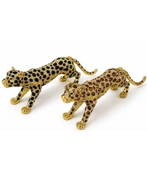 Swaroski Taşlı Leopar Figürü Tekli Alk5761