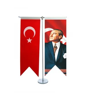 T-Tipi Atatürk kırlangıç Masa Bayrağı