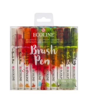 Talens Ecoline Brush Pen Fırça Uçlu Kalem Seti 10 Renk ARCHITECT COLOURS