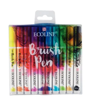 Talens Ecoline Brush Pen Fırça Uçlu Kalem Seti 10 Renk PRIMARY COLOURS