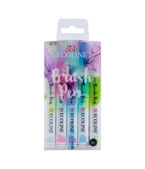 Talens Ecoline Brush Pen Fırça Uçlu Kalem Seti 5 Renk PASTEL COLOURS