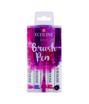 Talens Ecoline Brush Pen Fırça Uçlu Kalem Seti 5 Renk VIOLET COLOURS