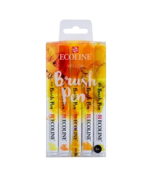 Talens Ecoline Brush Pen Fırça Uçlu Kalem Seti 5 Renk YELLOW COLOURS
