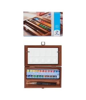 Talens Van Gogh Tablet Sulu Boya Seti 24 Renk Ahşap Kutu