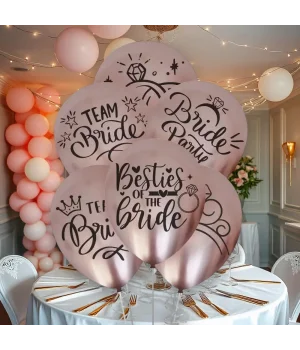 Team Bride Baskılı Krom Balon 12