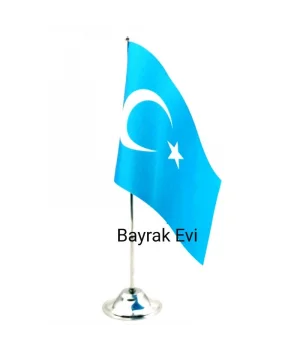 Tekli Doğu Türkistan Masa Bayrağı (GÖKBAYRAK)