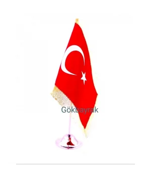 Tekli Krom Türk Bayrağı SİMLİ