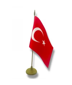 Tekli Plastik Türk Masa Bayrağı