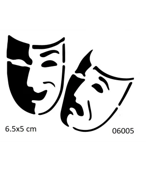 Tiyatro Maske Geçici Dövme Şablonu