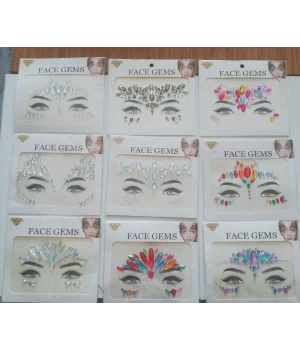 Toptan Face Gems Yüz Taşı 10 Adet Birden