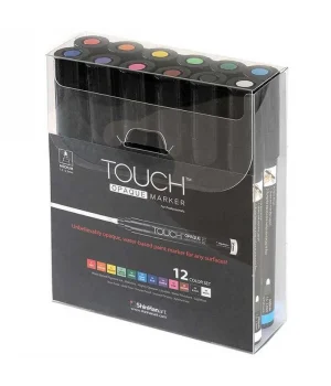 Touch Opaque Marker Su Bazlı Akrilik Boyama Markörü Kalemi Seti 12 Renk Medium Uç (1.5-2.3 mm)