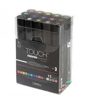 Touch Opaque Marker Su Bazlı Akrilik Boyama Markörü Kalemi Seti 15 Renk Medium Uç (1.5-2.3 mm)
