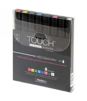 Touch Opaque Marker Su Bazlı Akrilik Boyama Markörü Kalemi Seti 8 Renk Fine Uç (0.8-1.3 mm)