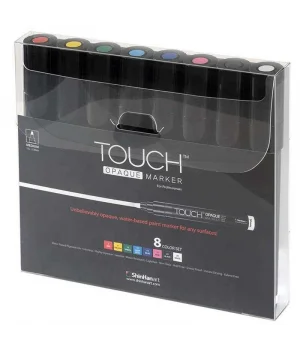 Touch Opaque Marker Su Bazlı Akrilik Boyama Markörü Kalemi Seti 8 Renk Medium Uç (1.5-2.3 mm)