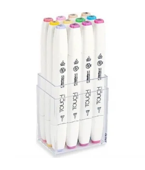 Touch Twin Brush Marker Fırça Uçlu Marker Seti 12 Renk PASTEL RENKLER
