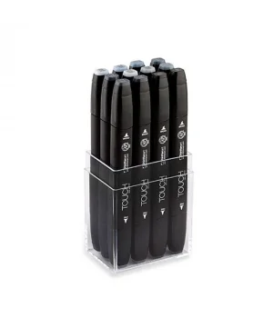 Touch Twin Marker Seti 12 Renk MAVİ/YEŞİL GRİLER