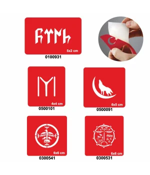 Türk 5'li Set Geçici Dövme Kına Şablonu