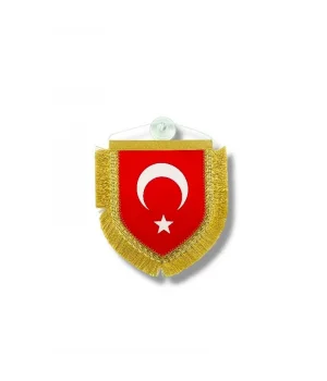 Türk bayrağı-Beşgen Flama 15x16 cm (Saten)