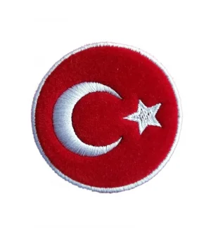 Türk Bayrağı -Nakış Peç (Yuvarlak)