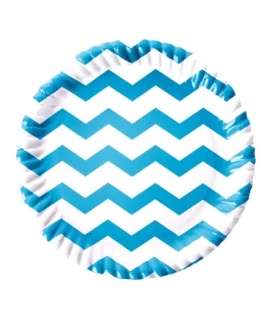 Turkuaz Zigzag Karton Tabak 23cm