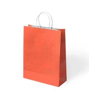 Turuncu Büküm Saplı Kraft Çanta 25x31cm