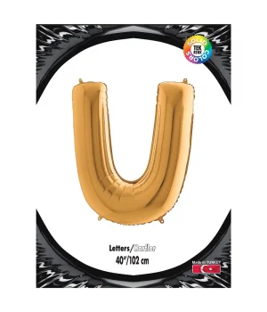 U Harf Altın Folyo Balon 40