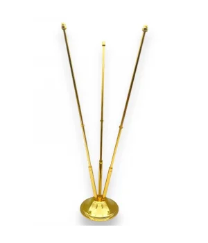 Üçlü (3lü) Gold Masa Bayrak Direği