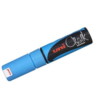 Uni Chalk 8 mm Kesik Uç Su Bazlı Sıvı Tebeşir Kalemi Açık Mavi