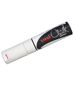 Uni Chalk 8 mm Kesik Uç Su Bazlı Sıvı Tebeşir Kalemi Beyaz