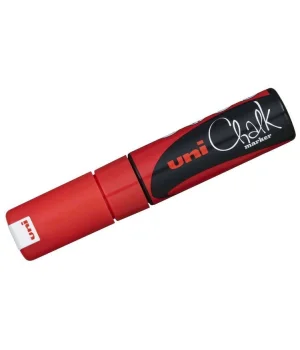 Uni Chalk 8 mm Kesik Uç Su Bazlı Sıvı Tebeşir Kalemi Kırmızı