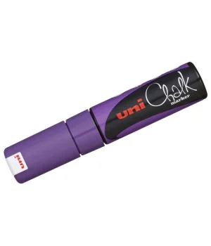 Uni Chalk 8 mm Kesik Uç Su Bazlı Sıvı Tebeşir Kalemi Mor