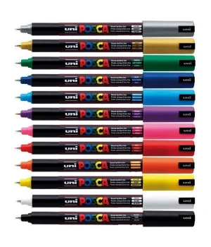 Uni Posca PC-1MR 0.7 Su Bazlı Boyama Markörü Seti 12 RENK