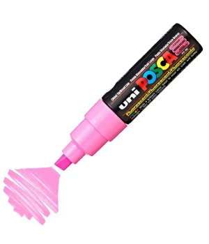 Uni Posca PC-8K Boyama Markörü 8 mm. Kesik Uç FLORESAN PEMBE