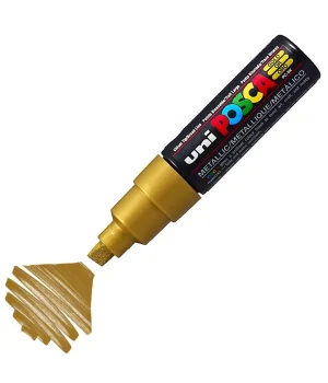 Uni Posca PC-8K Boyama Markörü 8 mm. Kesik Uç METALİK ALTIN