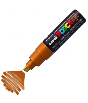 Uni Posca PC-8K Boyama Markörü 8 mm. Kesik Uç METALİK BRONZ