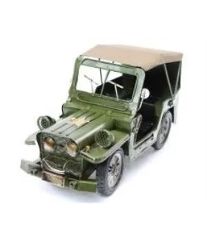 U.S. Army Jeep M381 El Yapımı Eskitilmiş Biblo 26cm
