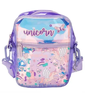 Vest Unicorn Desenli Mor Omuz Çantası