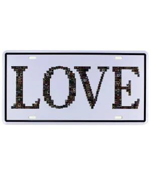 Vintage Metal Plaka Love 15x30