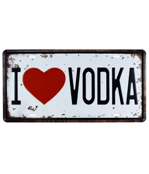 Vintage Metal Plaka Vodka 15x30