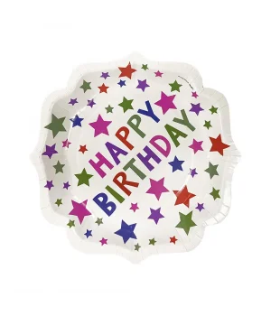 White Stars Karton Tabak 23cm