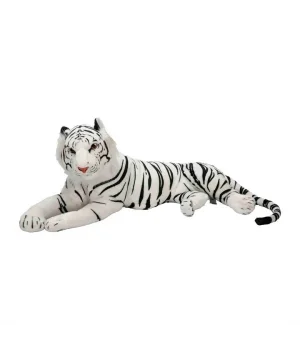 Yan Yatan Beyaz Peluş Kaplan 90 cm