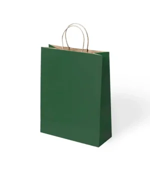 Yeşil Büküm Saplı Kraft Çanta 25x31cm