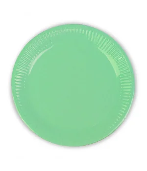 Yeşil Makaron Karton Tabak 23cm