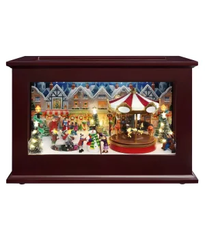 Yılbaşı Dekorasyonu Animasyonlu Hatıra Noel Müzik Kutusu 33 cm LLM-HDY0156