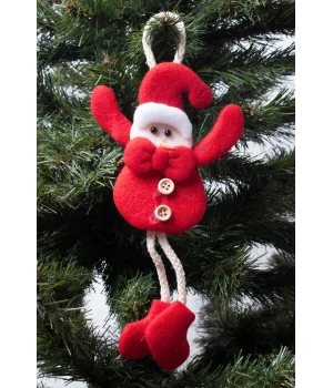 Yılbaşı Kardan Adam Pelüş Asma Süs Desenli 15cm