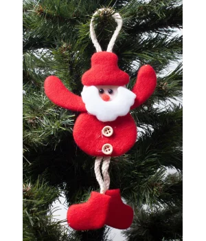 Yılbaşı Noel Baba Pelüş Asma Süs Desenli 15cm